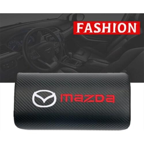 Car neck pillows both side pu leather single headrest filled fiber car pillow for Mazda 3 mazda 6 CX 5 CX-5 CX3 323 accessories