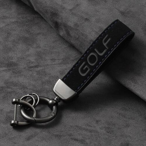 For Golf 4 5 6 7 MK4 MK5 MK6 MK7 Golf R golf Car 4s New High Quality Suede leather Car keychain custom gift key Horseshoe Buckle