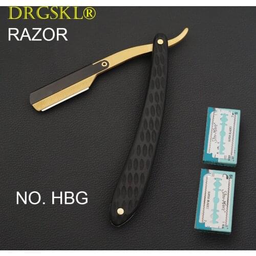DRGSKL mens manual shaving razors Classic blackwooden handle barber shaver Hairdresser razor change blade type rzaor NO.HBG