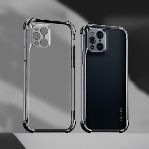Airbag Plating Phone Case for OPPO Find X3 Pro Neo Lite Findx3 X3pro X3neo X3lite 5G Funda Shockproof Soft Clear Thin Back Cover