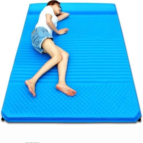 CS033-4 Thick 5cm Groove Wave Mattress Automatic Inflatable Cushion Outdoor Camping Inflatable Mat Large Space for 2persons