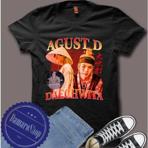DAECHWITA Agust D Suga Mixtape Bangtan Boys Mono Boyband Boygroup Korean Kpop Vintage Style Customized T shirt Tumblr Tee