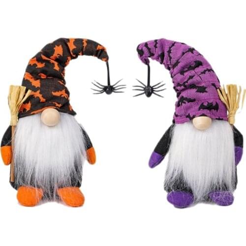 Halloween Home Deco Faceless Doll Halloween Desktop Ornaments Props Doll With Spider Dwarf Spirit Kids Gift