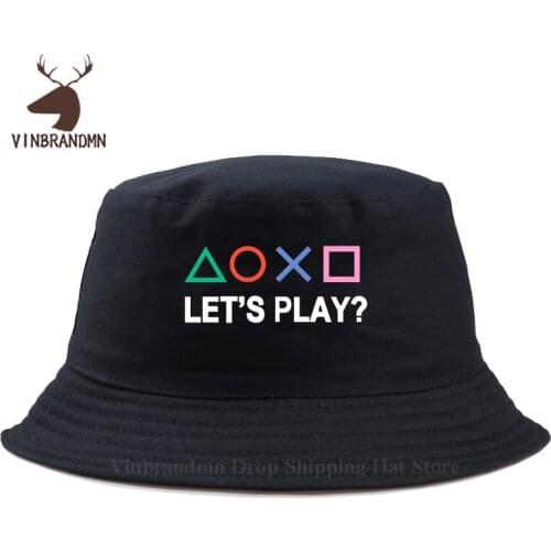 Retro Street style PS Logo Hoodie Xbox Video Game Play Station Bucket hat hooded Cool Hip Hop Lets Play PS1 PS5 sun Baseball cap