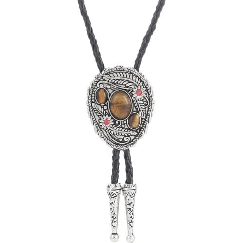 KDG western cowboy zinc alloy BOLO tie pattern point natural stone tie western cowboy shirt accessories tie
