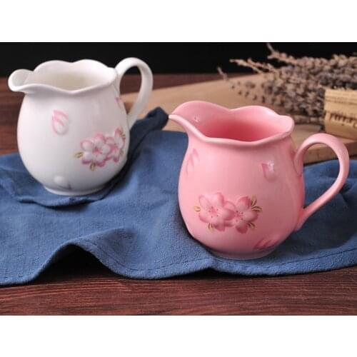 Europe ceramic Cherry milk kettle Creamer Pots creative Sugar Bowl Seasoning Jar Condiment Pot Spice Container Canister Cruet