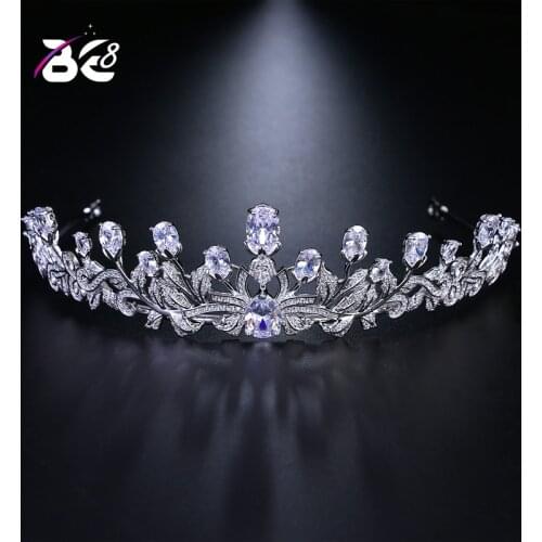 Be 8 AAA Cubic Zirconia Tiara King Crown Wedding Hair Jewelry Micro Pave Party Headpiece Novia Bijoux Cheveux H120