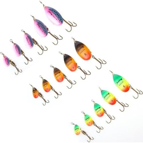 Spoon Lures pike Metal With Treble Hooks Arttificial Bass Bait Fishing Lure