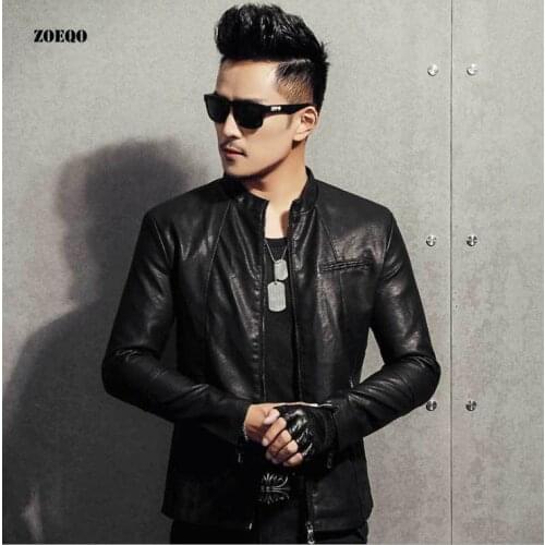 Mens leather jacket leisure motorcycle leather jacket Leather Coat fashion Jacket For Man Spring Coat jaqueta de couro