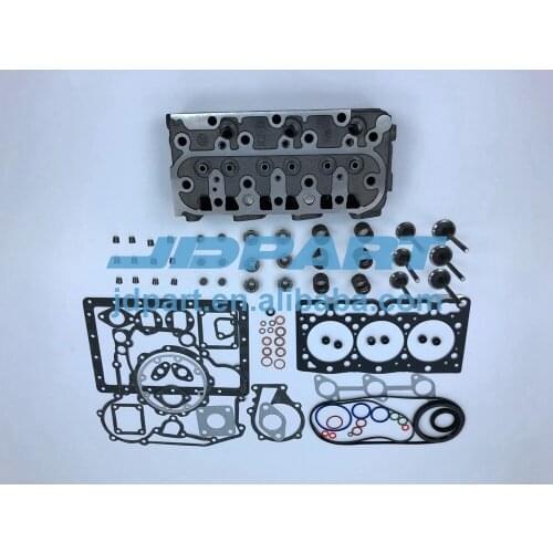 New D1105 Cylinder Head With Valve Train Kit, Full Gasket & 3 Glow plugs For Kubota