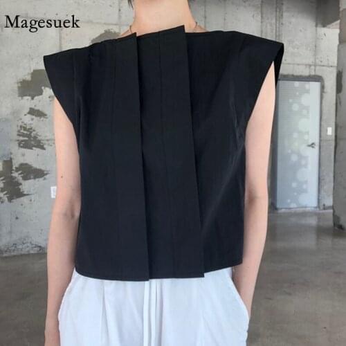 New Chic Pleated O Neck Simple Blouse Women Summer Work Style Women Tops Short Sleeve Black All Match Ladies Top Blusas 14157