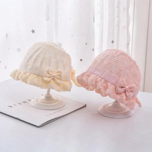 2021 Summer New Baby Cap Bowknot Design All-match Breathable Infant Lace Sun Hat Newborn Children’s Hat for Photograph