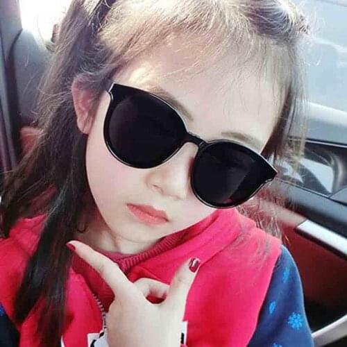 New Cat Eye Girls Sunglasses Boys Vintage Round Frames Sun Glasses Retro Photochromic Child Shadow Eyewear UV400 AG06