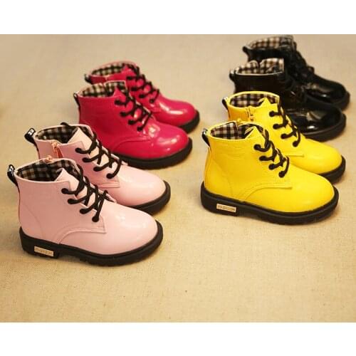 2021 autumn/winter new childrens Martin boots Han version of boots warm shoes snow boots Warm wear-resistant non-slip