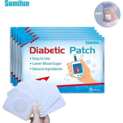 6Pcs/Bag Sumifun New Diabetic Treatment Patch Clean Blood Vessels Balance Blood Sugar Sticker Body Health Care Herbal Plaster