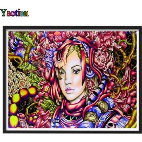 Full Square/Round Drill 5D DIY Diamond Painting Cartoon girl flower Diamond Embroidery mosaic diamond Stitch Home Decor