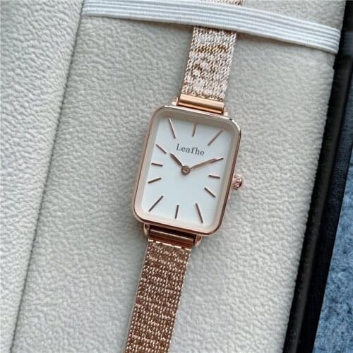 Simple Womens Watches Stainless Steel Mesh Strap Quartz Watch Black Clock Montre Femme Relogio