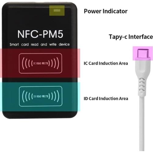 Smart Card Reader Writer NFC Copier Duplicator Programmer Multi-Frequency with Readable Rewritable RFID Keyfobs QW
