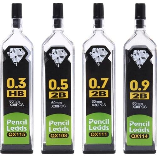 5pcs 0.3/0.5/0.7/0.9mm HB 2B Refill Lead For Automatic Mechanical Pencils School Office Supplies