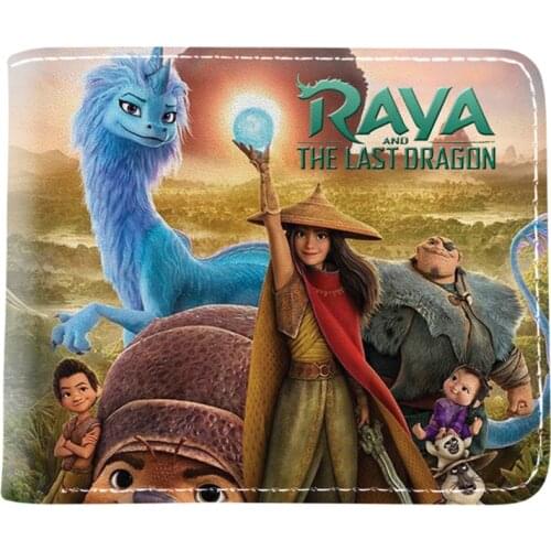 Anime Cartoon Raya and The Last Dragon Movies Wallet Short Purse With Coin Pocket Card Holder