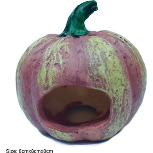 Resin Aquarium Decoration Fish Shrimps Shelter House Canister Simulation Pumpkin Fish Tank Decor For Halloween