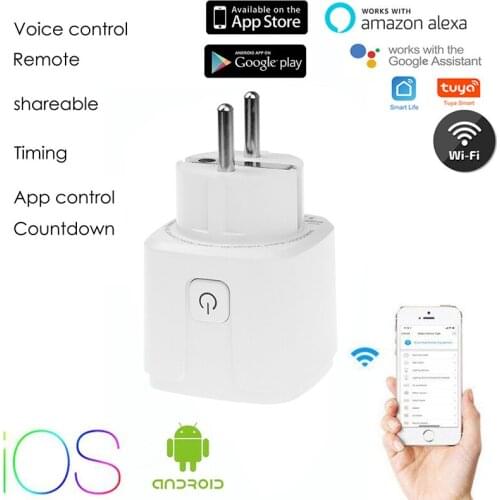 Smart WiFi Plug Adaptor 16A Power Monitor Socket Outlet Tuya/smart Life APP Remote Control Work With Alexa Google Home
