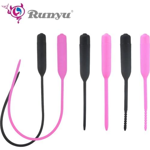 Safe Silicone Vibrating Penis Plug Urethral Vibrator Male Masturbator Urethral Sound Catheter Penis Dilators Sex Toys for Men