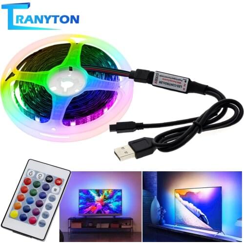 USB LED Strip Bluetooth Music Control 5050 RGB Flexible LED Light TV Background Lighting 30LED/m 5V RGB 5050 LED Tape