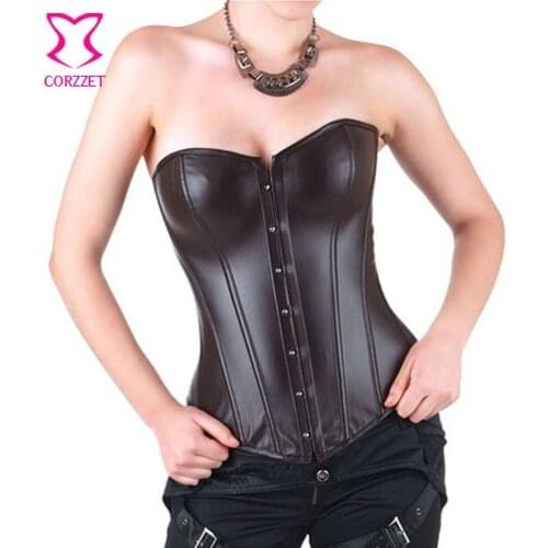 Victoria Gothic Faux Leather Corset Top Steampunk Body Shaper Slim Burlesque Bustier Corselet Korsett For Women Sexy Lingerie