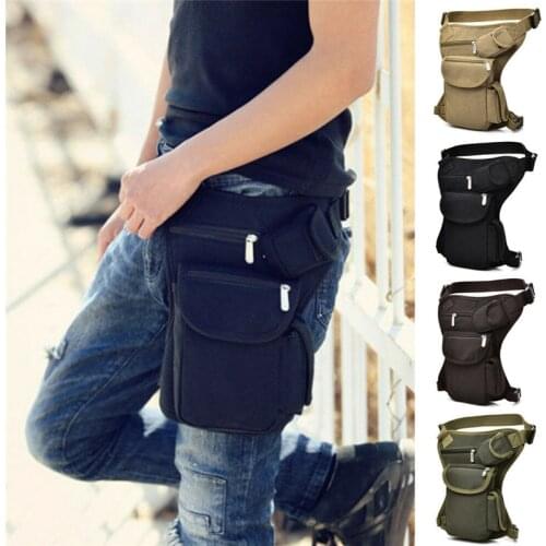 Waterproof Tactical Military Leg Bag Mens Canvas Waist Pack Drop Belt Outdoor Tactical Hip Pouch Travel Hiking Pack