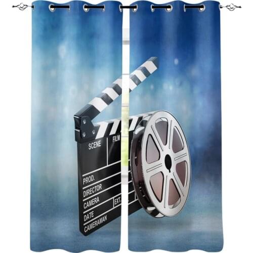 Creative Scene Clapper Board Movie Printed Window Curtains Living Room Bedroom Curtains Polyester Cloth Home Decor