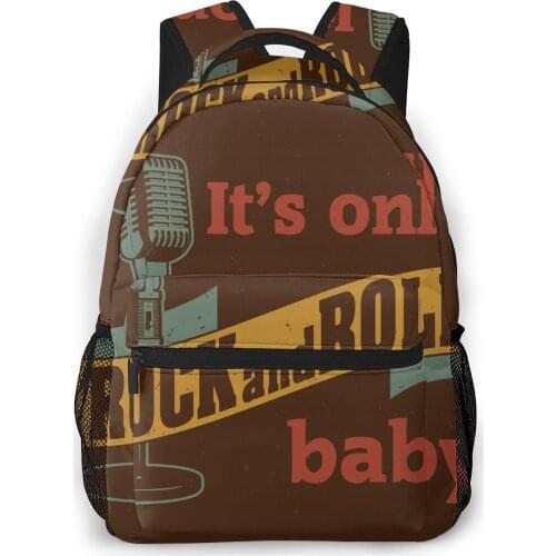 Women Backpack with Multiple Using Backpacks Creative Musical Poster With Its Only Rock Roll Baby Female School Bag Travel Bag