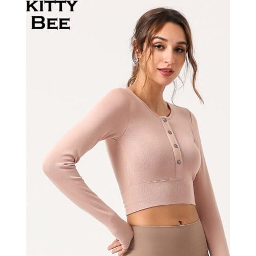 Gym Crop Top Women Yoga Top Long Sleeve Sport Top Fitness Women Sport Shirt Workout Yoga Shirt Workout Clothes For Women Blouses