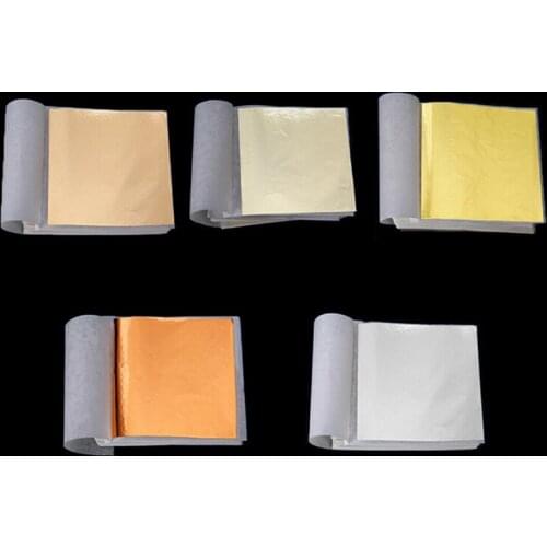 100 Sheets Gold Foil Leaf Gilding Handicrafts Craft Paper Decoration Tool 8*8.5cm Pure Shiny For Gilding Funiture