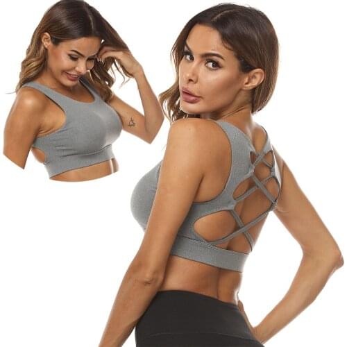 2021 Sexy Mesh Breathable Sports Top Push Up Female Gym Fitness Underwear vest Seamless Running Women Yoga Bra with open back