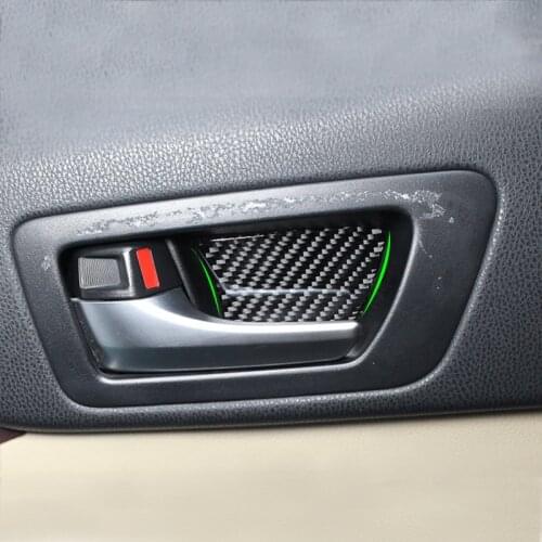 4pcs Car Carbon Fiber Interior Door Handle Bowl Cover Sticker Trim For Toyota Highlander 2015 2016 2017 2018