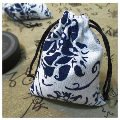5pcs/lots 10x11cm Ethnic Flower Small Cotton Bags Jewelry Packaging Bag Wedding Party Decoration Drawstring Gift Bag & Pouches