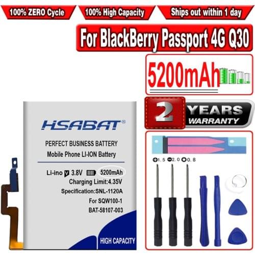 HSABAT 4800mAh BAT-58107-003 Battery for BlackBerry Passport 4G Q30 SQW100-1 SQW100-3 Windermere