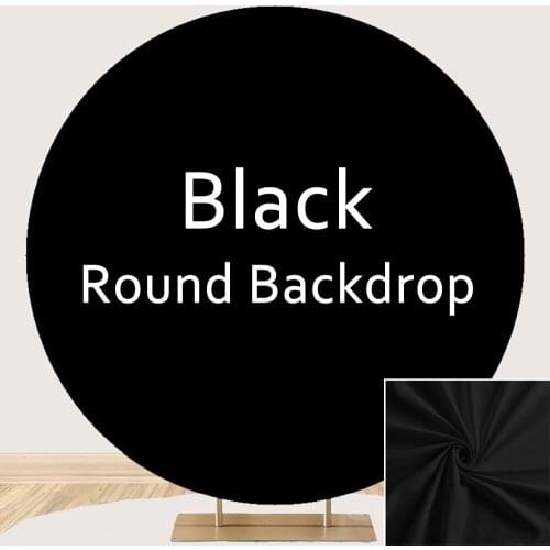 Black Round Birthday Background Party Decoration Pure Black Backdrop Circle Arch Stands Photostudio Wedding Photocall Props