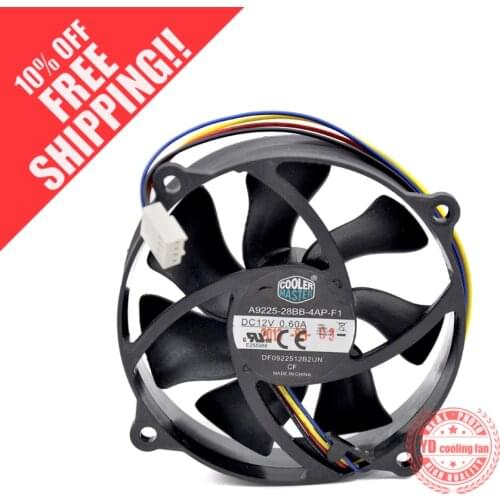 FOR cooler master A9225-28BB-4AP-F1 9025 9225 9cm 12V 0.60A cooling fan