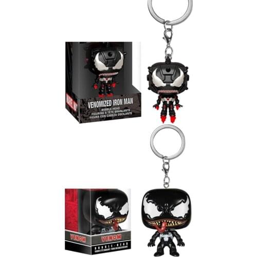 FUNKO Marvel Toys Venomized Iron Man Venom Pocket Keychain Vinyl Action Figure Collection Model Toys For Children Xmas Gift