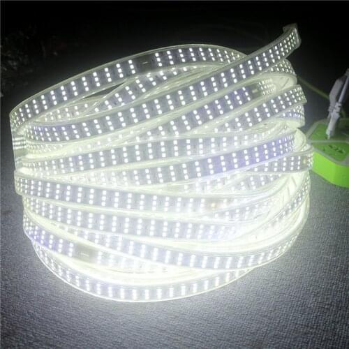2835 AC220V LED Strip Flexible Light 276leds/m Waterproof Outdoor LED Light Tape With Power Plug 1M/2M/3M/5M/6M/10M/15M/20M