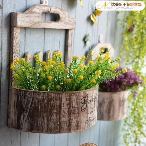 Idyllic Retro Wall Hang Flower Pot Basket Stand Wall Hang Decoration, Creative Hang Wall Hang Wall Decoration Rattan Rack