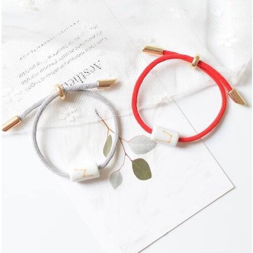 12 Zodiac Constellations Ceramic Braided Bracelets Rectangle Ceramics Adjustable 20cm long Women Man Couple Gifts, 1 Piece