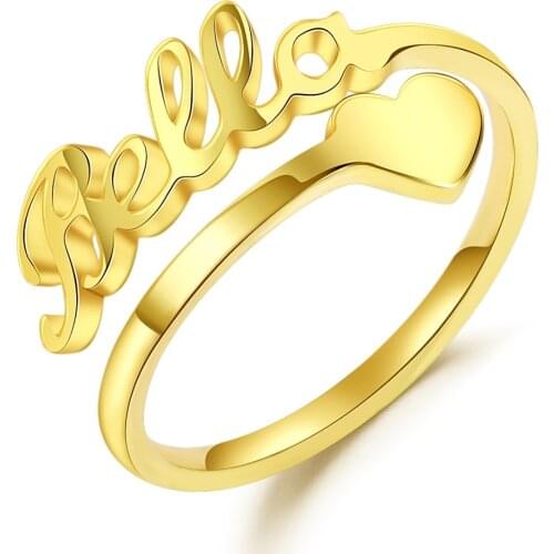 Personalized Name Rings Gold Color Date Numbers Heart Sprial Ring For Women High Quality Stainless Steel Men Jewelry Not Fad