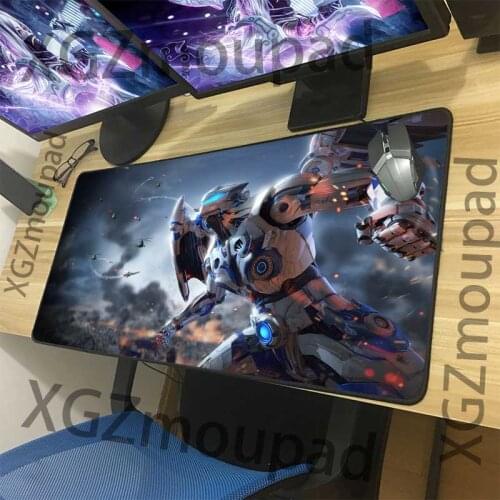 XGZ Movie Future Technology Warrior Custom Large Gaming Mouse Pad Black Lock Edge Office Computer Desk Mat Rubber Non-slip Xxl