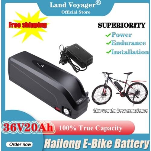 Land Voyager 36V 20Ah Electric Bike Battery Hailong 18650 Cells Pack 36V Powerful Bicycle Lithium Lithium Battery with 20A BMS