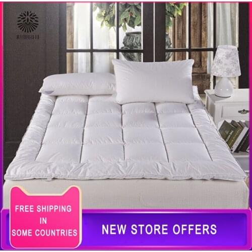 6cm Thickness Cotton Imitation Thick Down Soft Mattress Fiber Mattress Topper Bed Mattress Single Twin Queen King Size