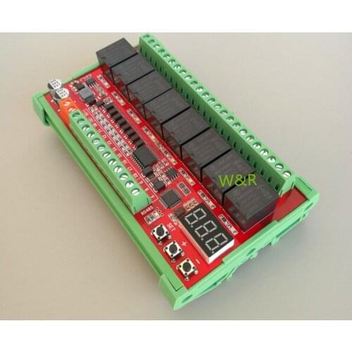 Modbus RTU 8-way serial port / RS485 relay module / optocoupler isolation / 8-way input / 8-way output