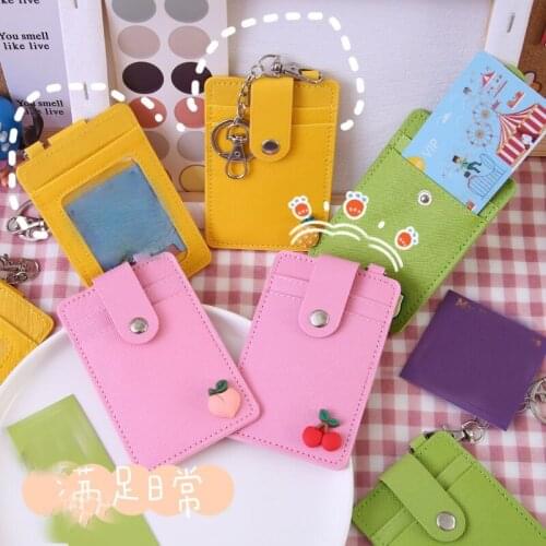 Fashion Solid Color Women Short Wallet PU Leather Multi-slots Female Mini Clutch Purses Case Small Card Holder Key Chain Wallet